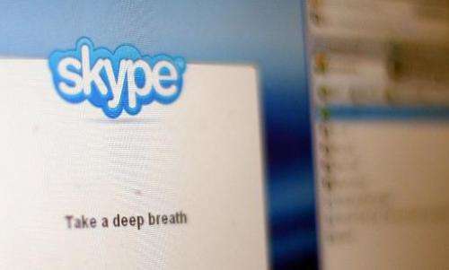 In this photo illustration, the Skype internet phone program is seen September 1, 2009 in New York City