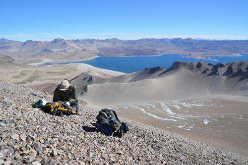 Investigators research the Laguna del Maule Volcanic Field, Chile