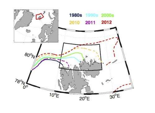 Large sea ice changes North of Swalbard