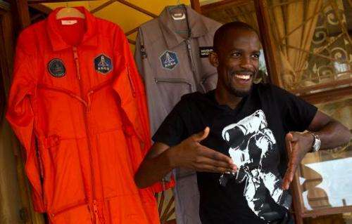 Mandla Maseko, who beat off a million other entrants to be selected as one of 23 people who will travel into space, speaks to a 