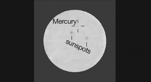 Mercury passes in front of the Sun, as seen from Mars