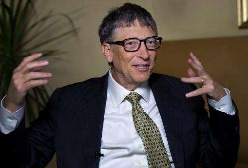 Microsoft's Bill Gates answers questions during an interview on January 21, 2014 in New York