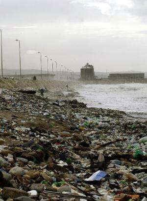 Mohamed Sarji alleges that much of the rubbish that strewed the Sidon shoreline, as in this 2010 picture, has simply been dumped