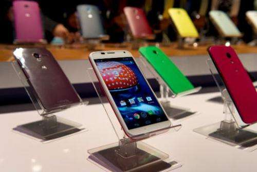 Motorola's Moto X is unveiled on August 1, 2013 at a news conference in New York