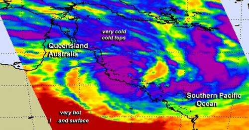 NASA gets 2 views of Tropical Cyclone Dylan making landfall in Australia
