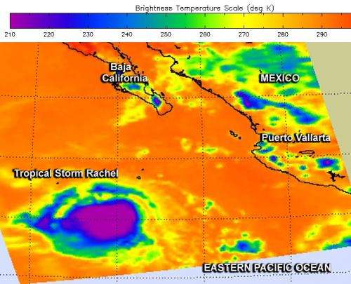 NASA identifies cold cloud tops in Tropical Storm Rachel
