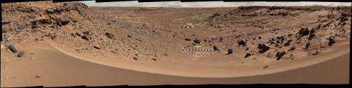 NASA Mars rover's color view of likely route West