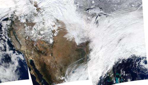 NASA's aqua sees massive winter storm