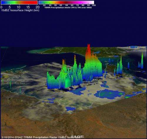 NASA saw some power in Tropical Cyclone Gillian before making landfall