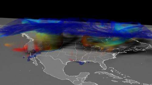 NASA simulation portrays ozone intrusions from aloft