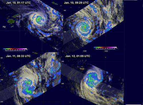 NASA's TRMM satellite provides time series of powerful Tropical Cyclone Ian