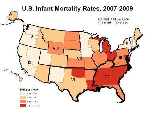 New study explores contributors to excess infant mortality in the US South