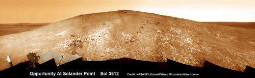 Opportunity rover starts 2nd decade by spectacular mountain summit and mineral goldmine