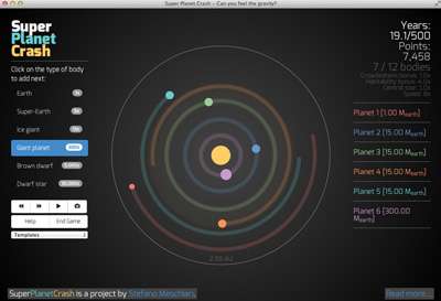 Orbital physics is child's play with 'Super Planet Crash'
