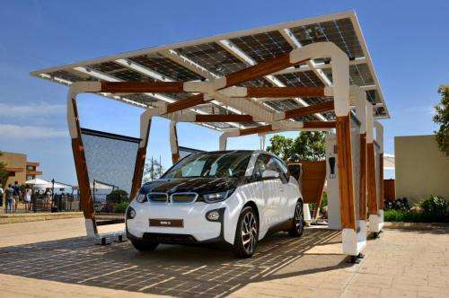 BMW unveils eco-friendly iSolar carport that supplies power to its car