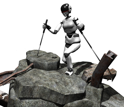 Robots are designed to take a hike with walking poles