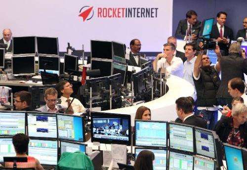 Rocket Internet stages its flotation on Frankfurt stock exchange on October 2, 2014