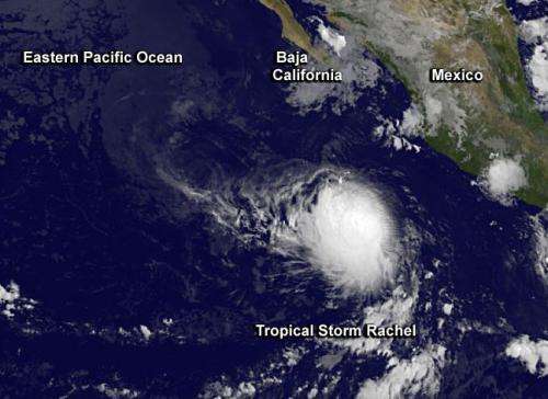 Satellite catches an oval-shaped Tropical Storm Rachel