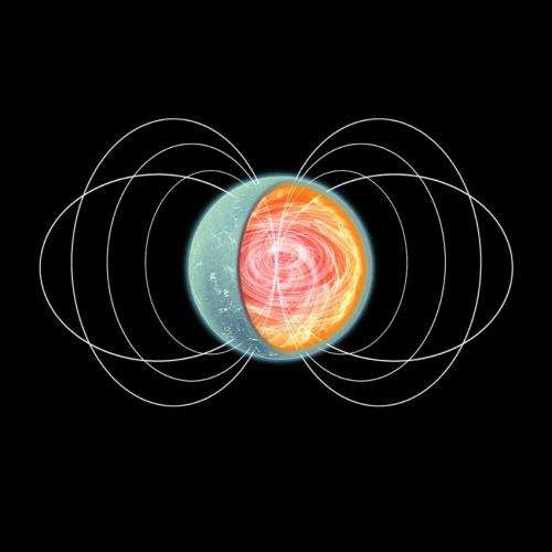 Satellite X-ray observations reveal neutron star with donut-shaped magnetic field and axial wobble