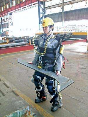 Shipyard workers test out robot suits in South Korea