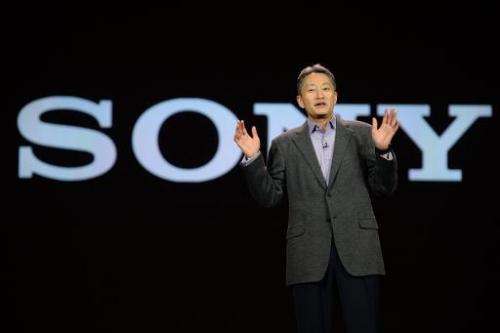 Sony CEO and President Kazuo Hirai gives his keynote address on the opening day of the 2014 International CES on January 7, 2014