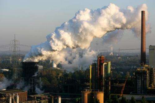Steam rises from the Prosper coking plant on October 11, 2010 in Bottrop, Germany
