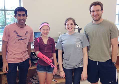 Students 'print' pink prosthetic arm for teen girl