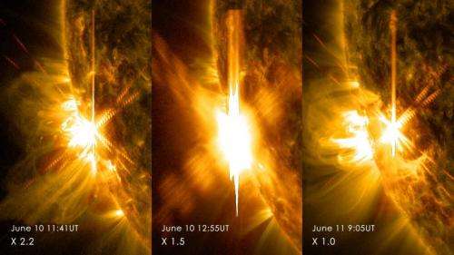 Sun emits 3 X-class flares in 2 days
