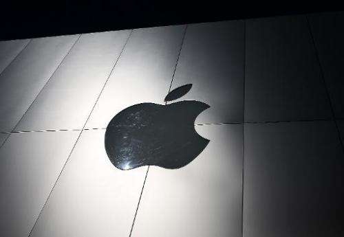 The Apple logo on the exterior of an Apple Store on April 23, 2013 in San Francisco, California