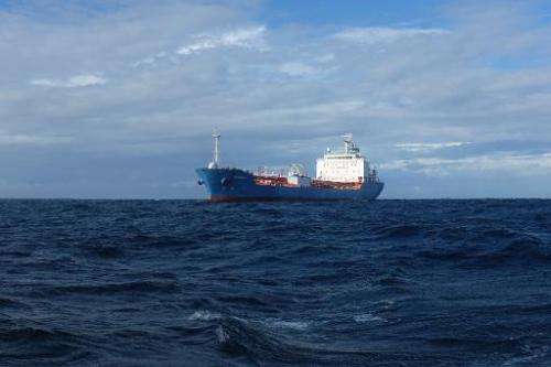 The Bahamian-flagged ship Tromso which ran aground near Ramena off Madagascar, pictured here on April 23, 2014