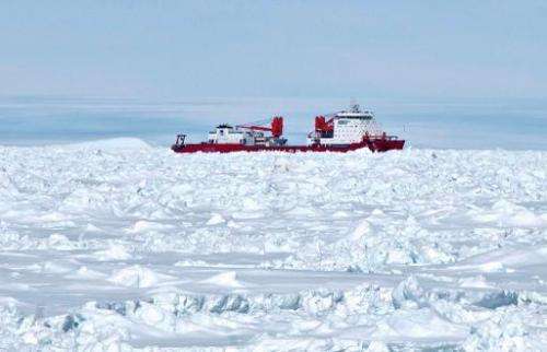 The Chinese vessel Xue Long, pictured trapped in the ice in Antarctica on January 2, 2014