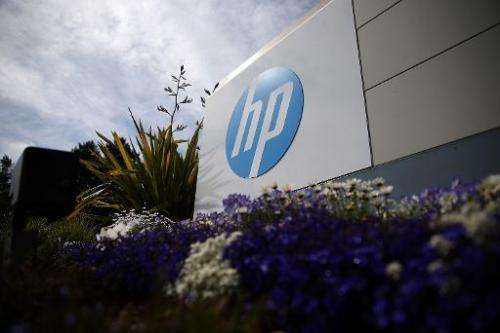 The Hewlett-Packard headquarters on May 23, 2014 in Palo Alto, California