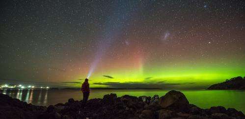 The Southern Lights put on a display in the night sky