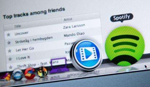 The Swedish music streaming service Spotify in Stockholm on March 7, 2013