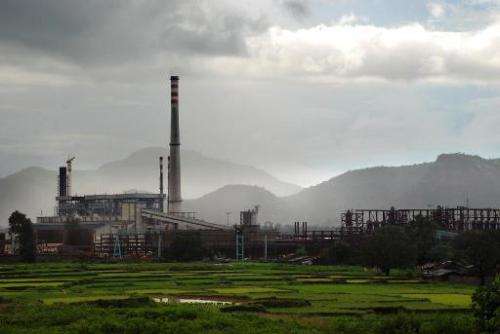 The Vedanta aluminum refinery is pictured at Lanjigarh, some 420 kilometers south-west of Bhubaneswar on August 25, 2010