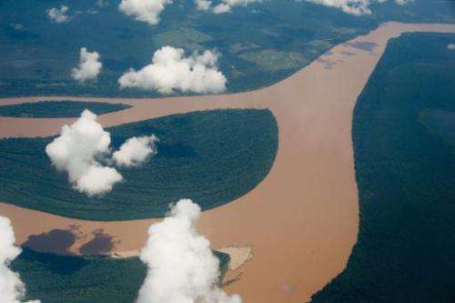 The World Cup also a test bed for climate change experts say, pictured is an aerial view of the Amazon river, Brazil on December