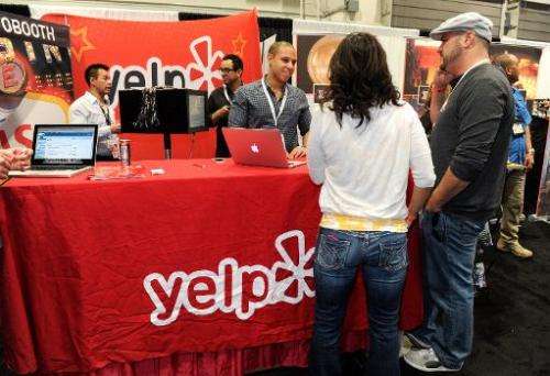 The Yelp booth at the Nightclub &amp; Bar Convention and Trade Show at the Las Vegas Convention Center on March 20, 2013 in Las 