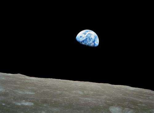 This NASA image shows the first color image of the Earth taken by the Apollo 8 astronauts on December 24, 1968