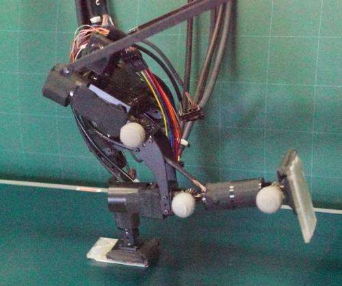 Two-legged robot able to run without ZMP control (w/ Video)