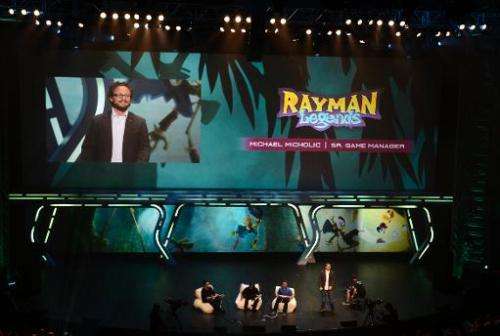 Ubisoft presents Rayman Legends during the Ubisoft media briefing at the E3 2012 in Los Angeles, California, on June 4, 2012