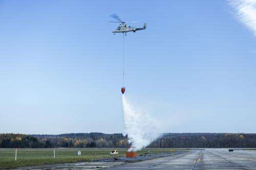 Unmanned quadrotor demonstrates firefighting capability