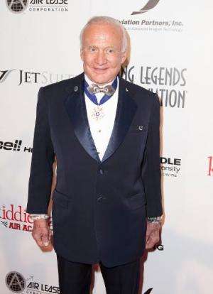 US astronaut Buzz Aldrin pictured at the Living Legends Of Aviation Awards in California on January 17, 2014