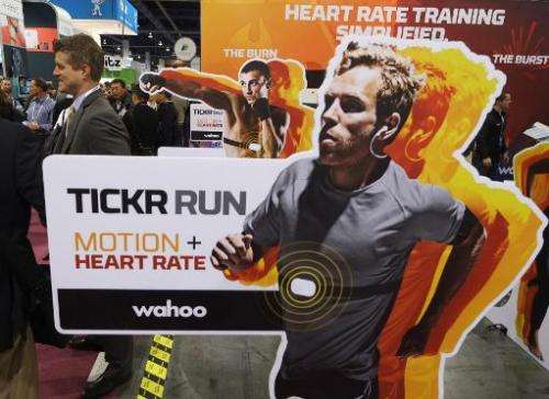 Wahoo health monitors shown during the 2014 International CES at the Las Vegas Convention Center on January 8, 2014 in Las Vegas