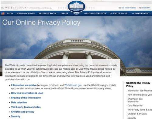 White House updating online privacy policy