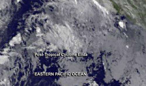 Wind shear wipes out Tropical Cyclone Elida