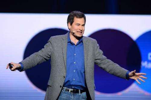 Yahoo! Vice President of Editorial David Pogue speaks during a keynote address by Yahoo! President and CEO Marissa Mayer at the 