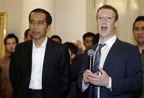 Zuckerberg in Indonesia for Internet-access push