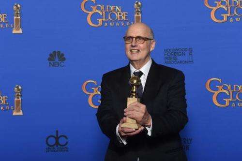 Actor Jeffrey Tambor holds the award for Best Actor - TV Series, Comedy or Musical for his role in &quot;Transparent,&quot; in t