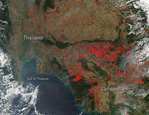 Agricultural fires in Indochina