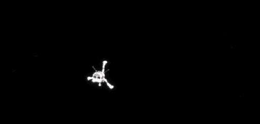 A parting shot of the Philae lander after separation from the Rosetta craft in 2014